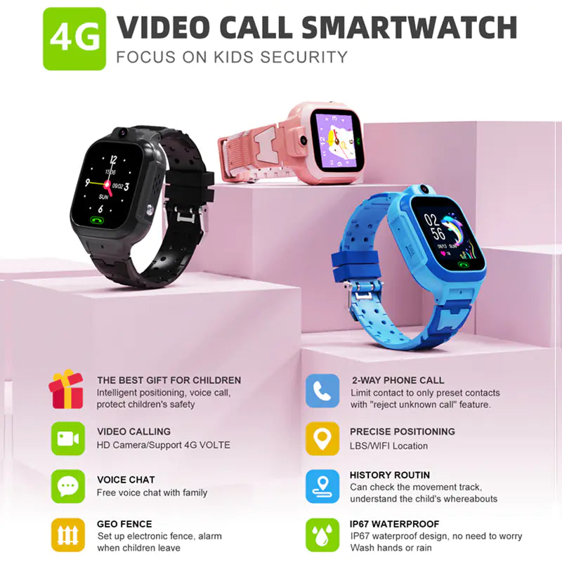 Kids Smart Watch with HD Camera Focus on Kids Safety