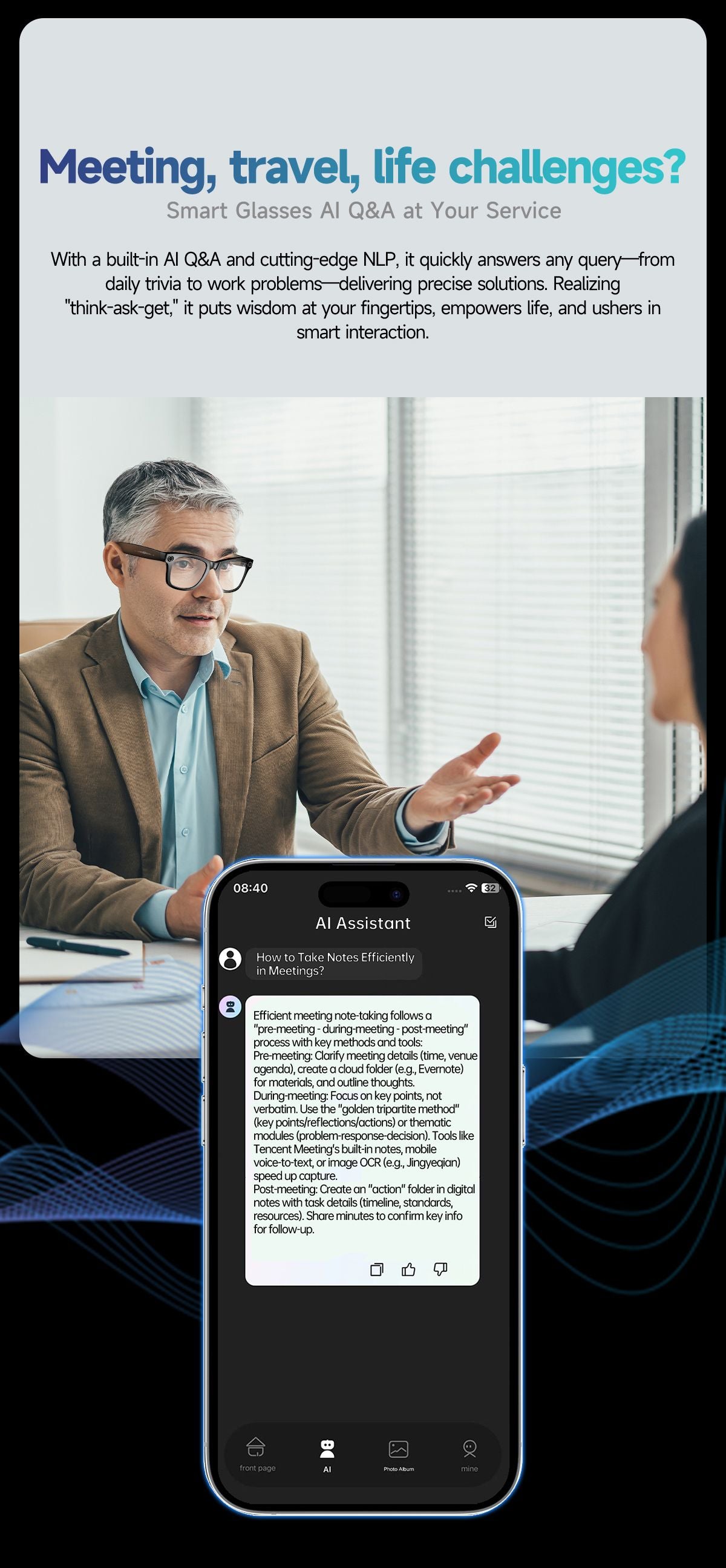 AI Smart Glasses with Camera