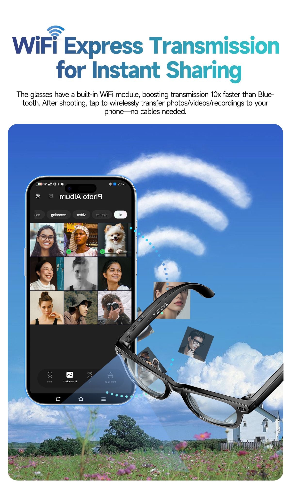 AI Smart Glasses with Camera