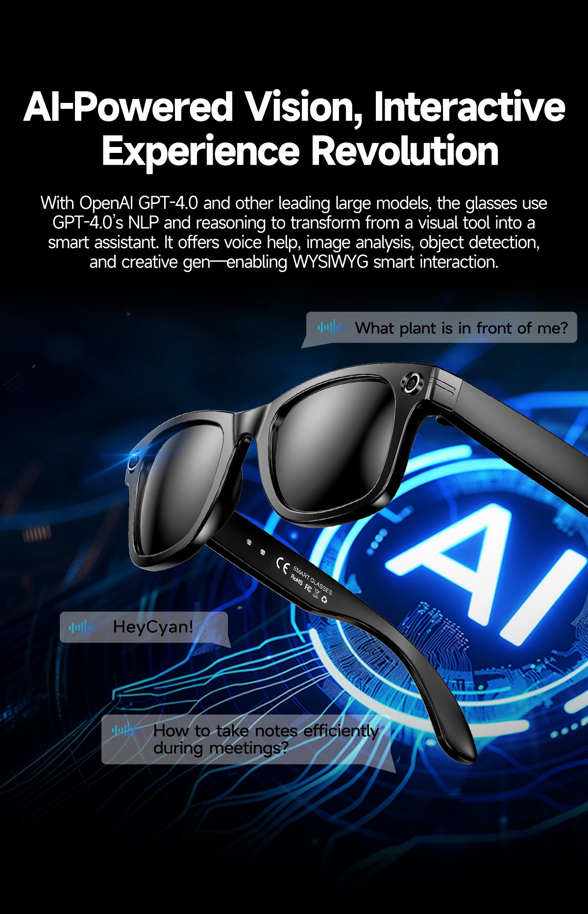 AI Smart Glasses with Camera